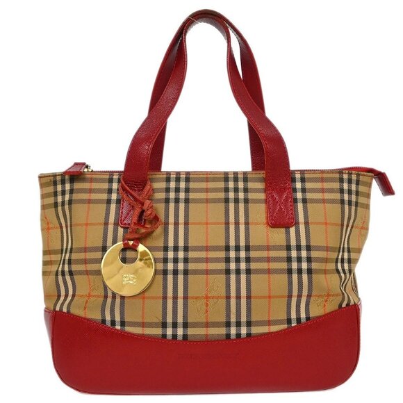 Burberry Beige Red House Check Tote Bag - Picture 1 of 11